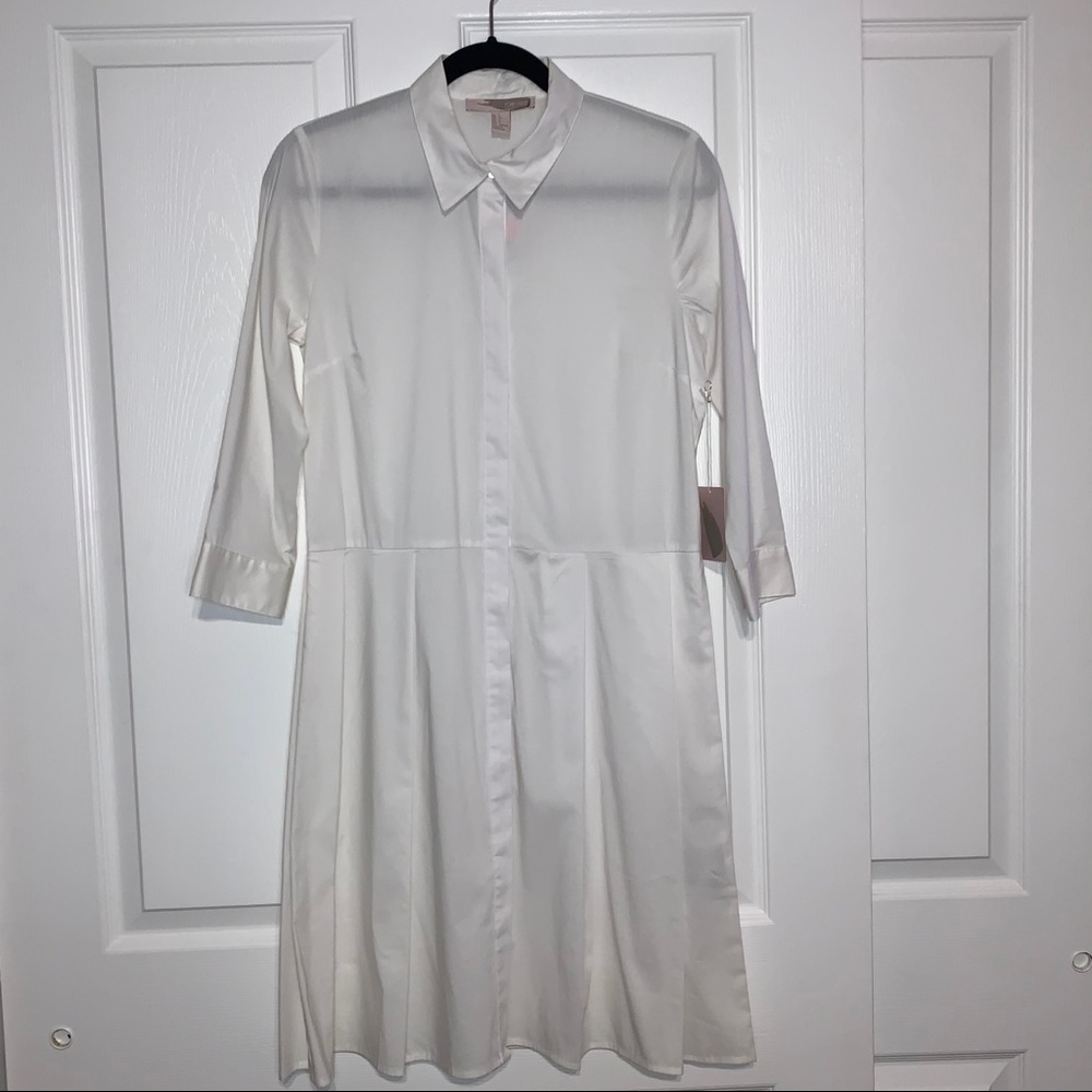 White button down H&M dress